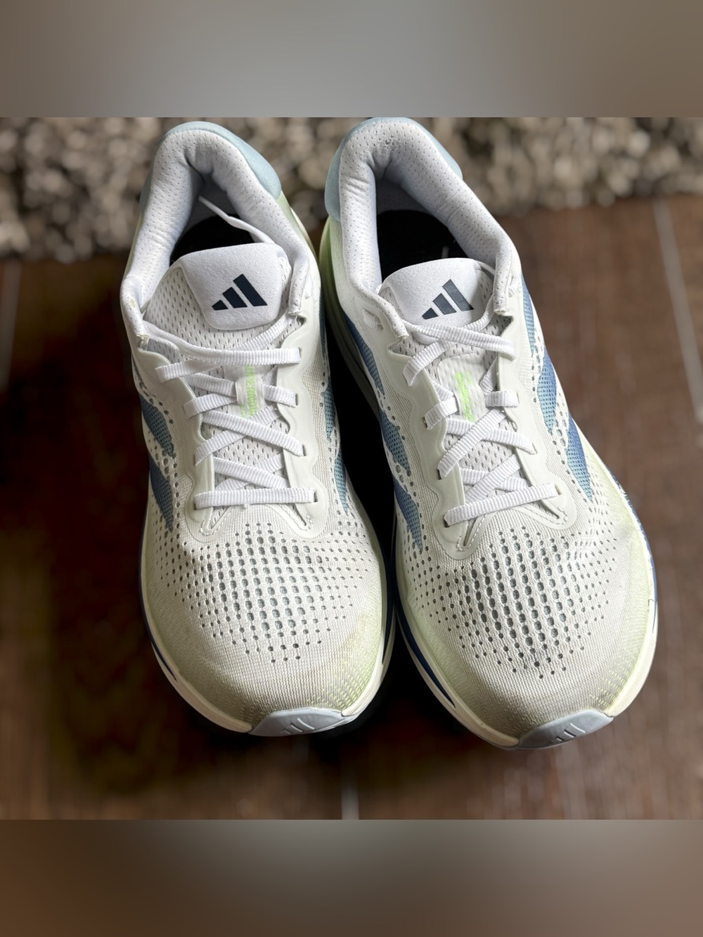 ADIDAS Supernova Rise Lightweight Running Sneakers - White, Blue & Lime - Picture 2 of 14
